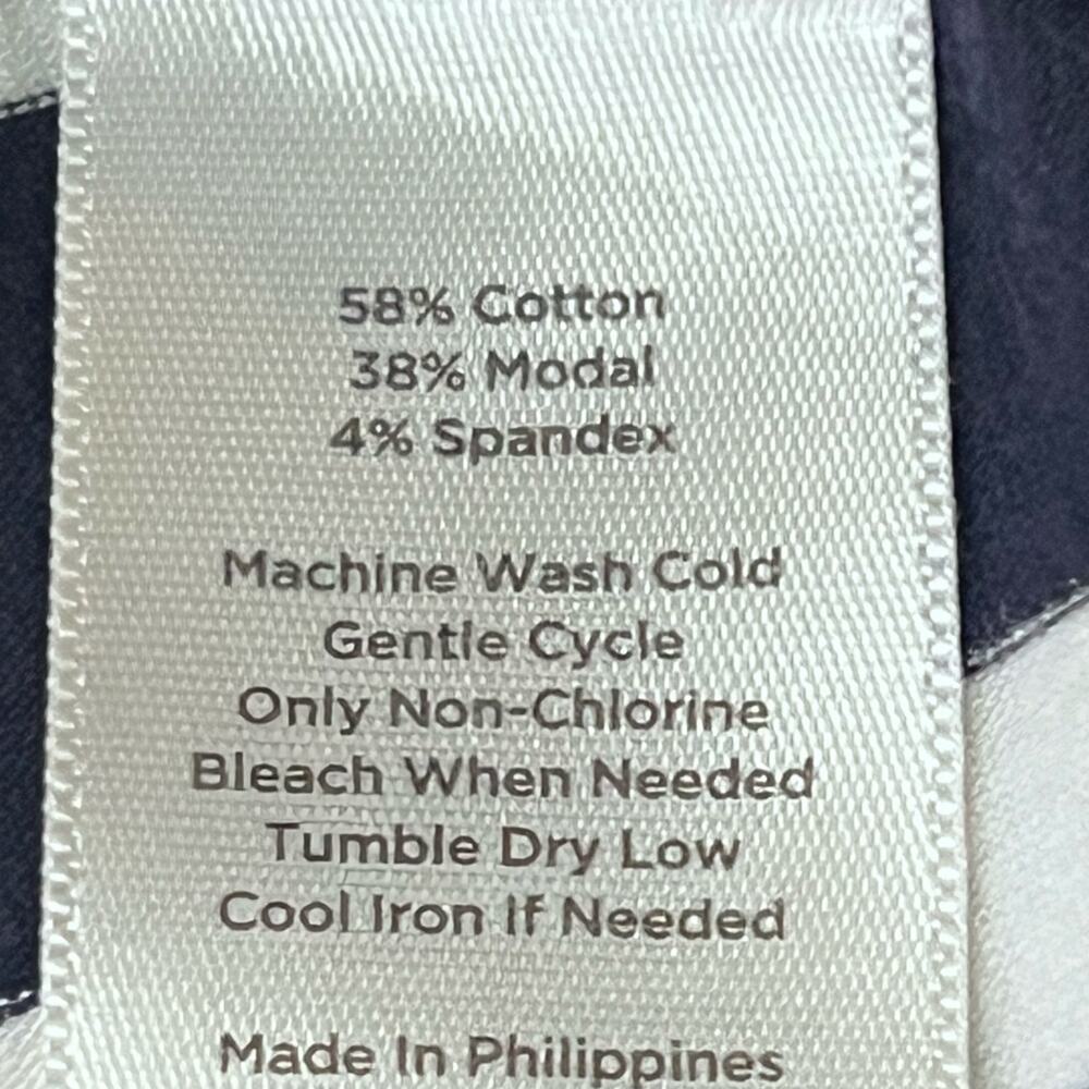 Talbots Navy & White Nautical Striped Stretchy Cotton Blend Maxi Dress Medium - Picture 8 of 10